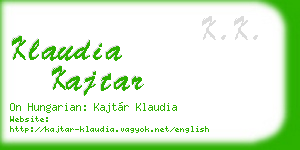 klaudia kajtar business card